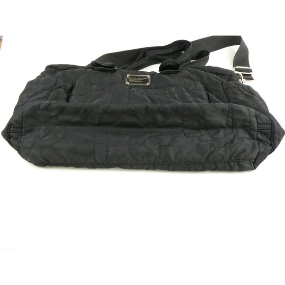 Marc By Marc Jacobs Black Quilted Nylon Tote Bag With Adjustable Strap & Printed - Picture 3 of 13